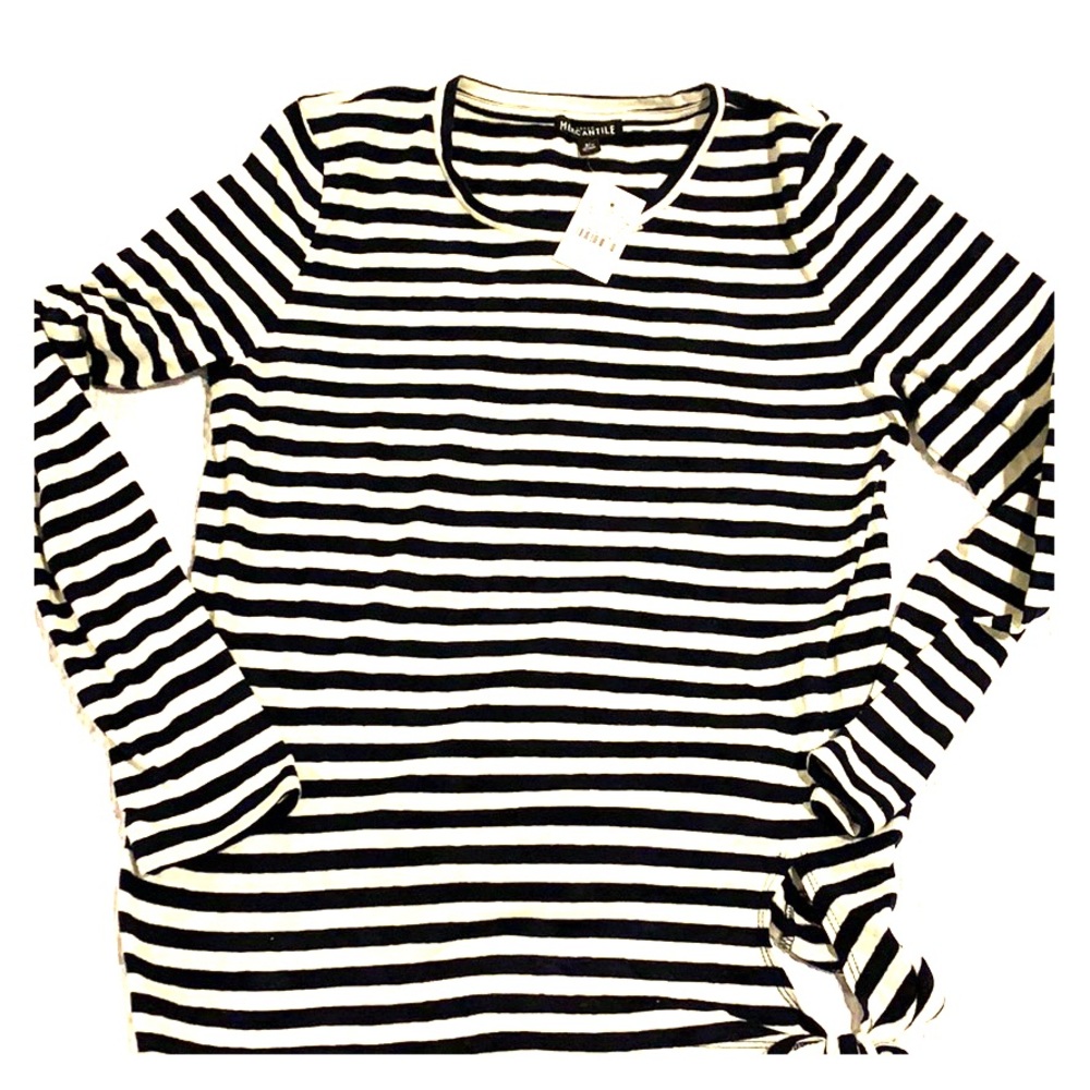 JCrew Navy striped long sleeve tee, NWT